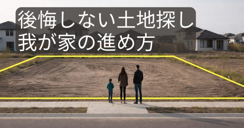 後悔しない土地探しの進め方を解説する家族のイメージ画像