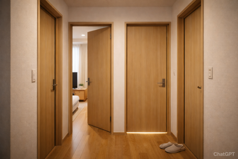 注文住宅で部屋を分けられる間取りの室内ドア