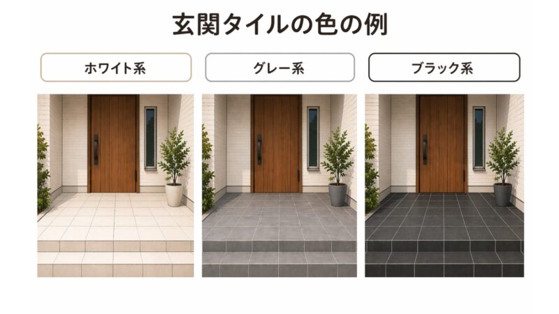 玄関タイルの色の例