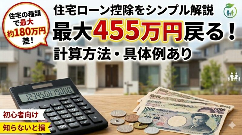 住宅ローン控除でいくら戻る？最大360万円の還付と計算方法を解説したアイキャッチ画像