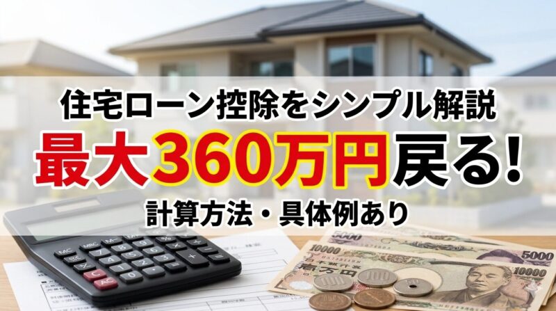 住宅ローン控除でいくら戻る？最大360万円の還付と計算方法を解説したアイキャッチ画像